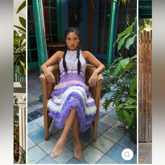 Andreeva Mulitcolor Knit Dress Handmade Unique Size 6 - Picture 4 of 15